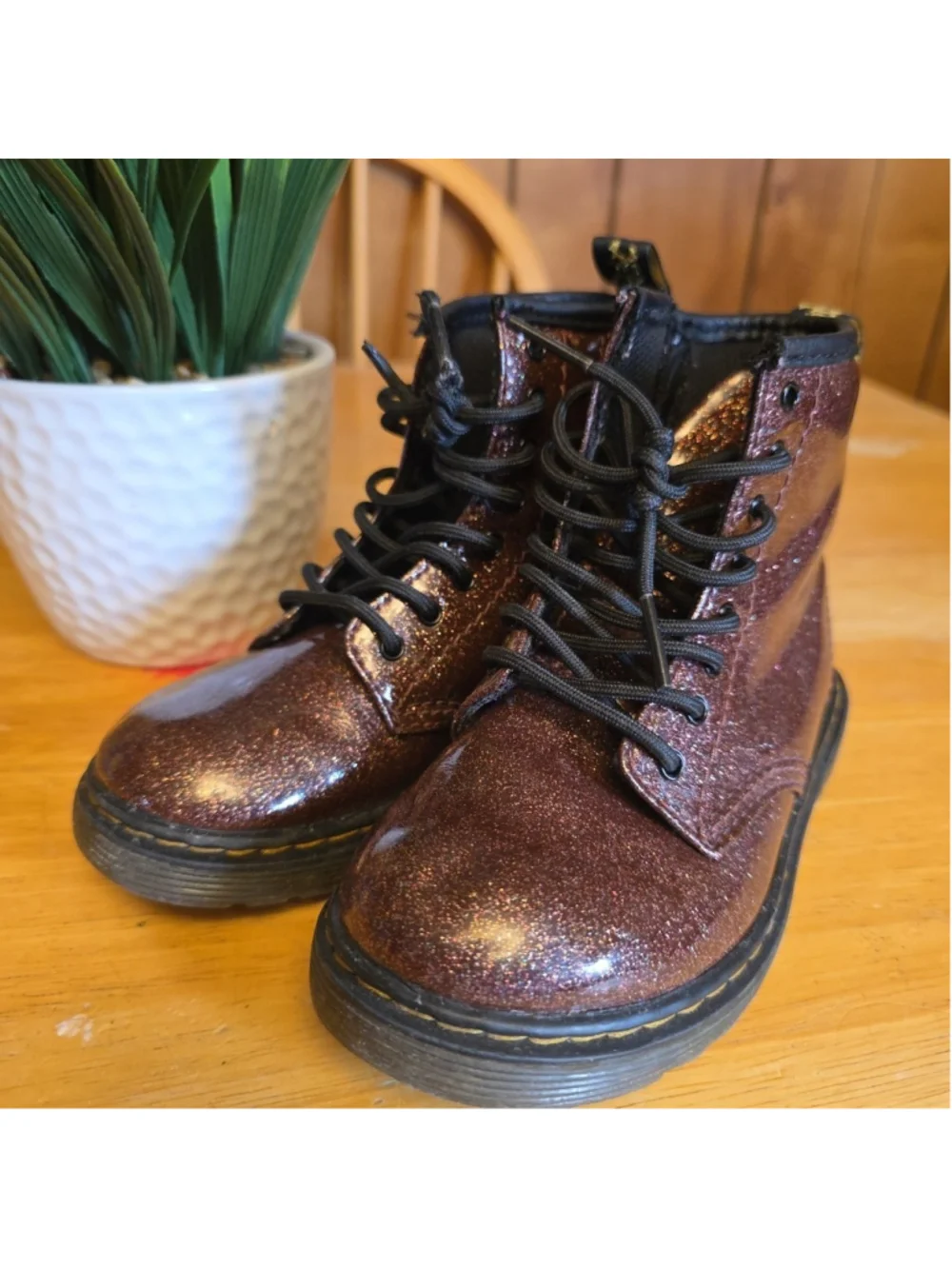 Dr. Martens 1460 Glitter Lace Up Combat Boots TODDLER Sz 10